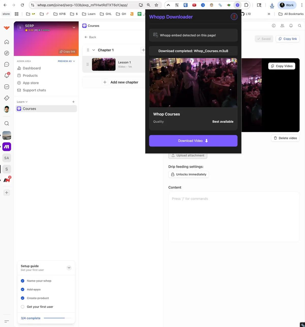 Whop Video Downloader browser extension screenshot 4